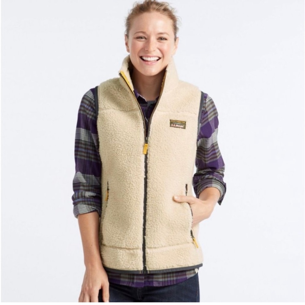L.L. Bean Mountain Pile Fleece Sherpa SWAG Vest sz xs